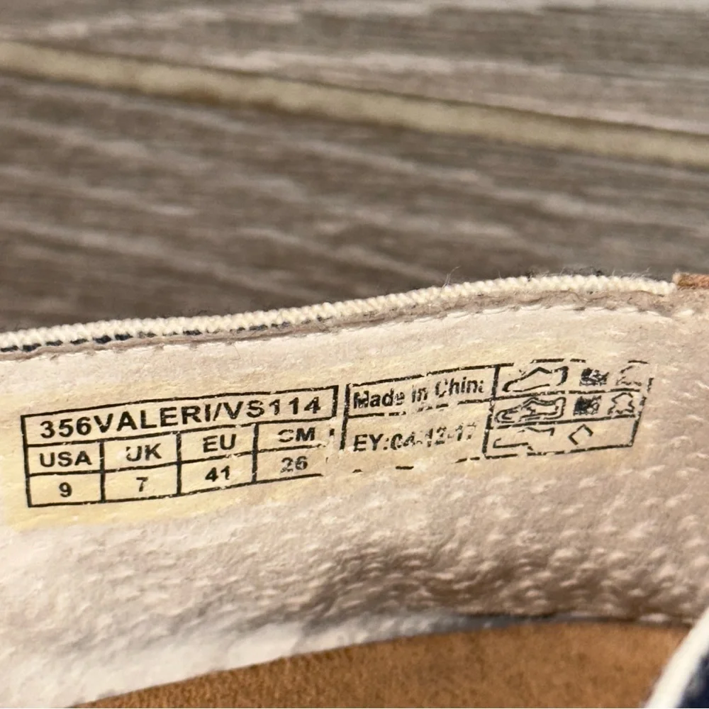 Vionic Valeri Espadrille Blue White Striped Flats Nautical Comfort Womens Size 9